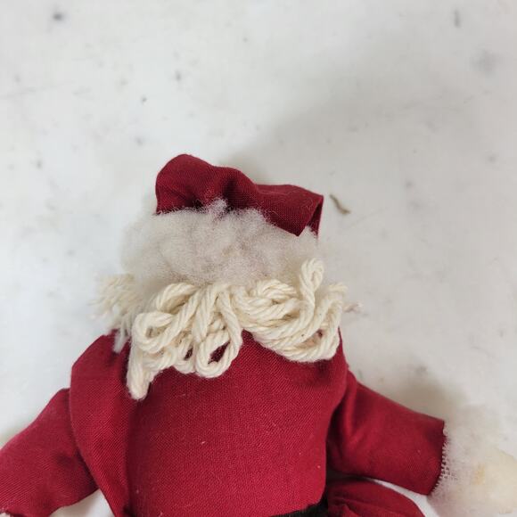 VINTAGE Rustic Santa with Button Legs 9" Christmas Holiday Plush Stuffed Decor - Picture 4 of 13